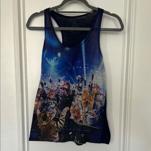 Bear Dance Blue Cat Party Tank Top